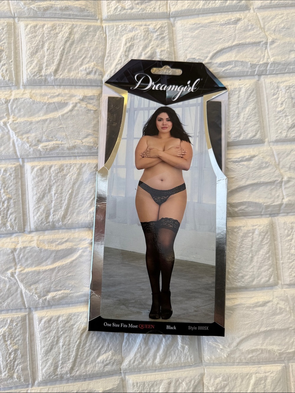Dreamgirl Black Garter Pantyhose with Lace Garter Belt – One Size